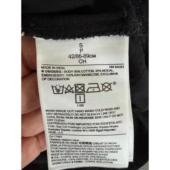 Banana Republic Beaded Embroidered Tassel Tank Top Black White Boho Size Small - Picture 7 of 10